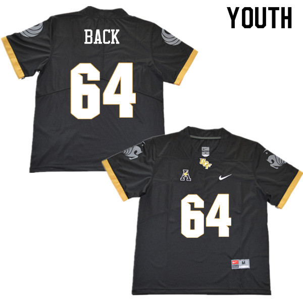 Youth #64 Kyle Back UCF Knights College Football Jerseys Sale-Black